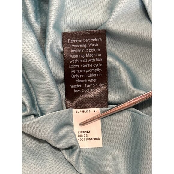 Simply Vera Womens Blue Vera Wang Seamed Knit V-Neck Mini Dress Size XL Belted - Picture 7 of 11